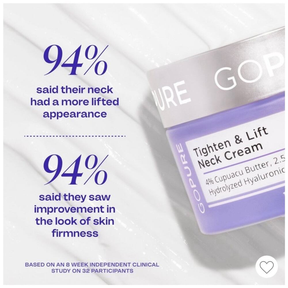 New & Sealed! Go Pure Tighten & Lift Neck Firming Cream 1.7 Oz 50ml - Picture 2 of 3